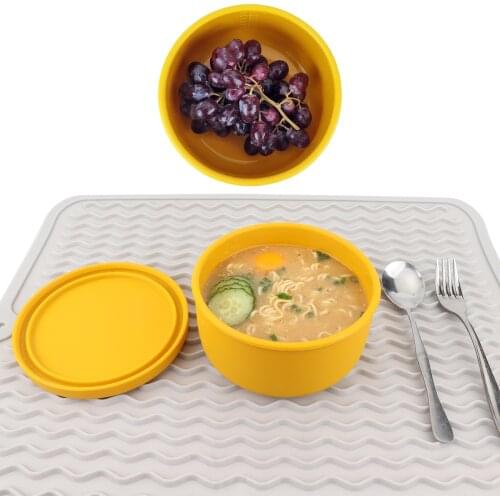 Childrens Silicone Dinner Plate With Cover Baby Non-slip Anti-fall Strong Suction Cup Food Grade Silicone Food Supplement Bowl