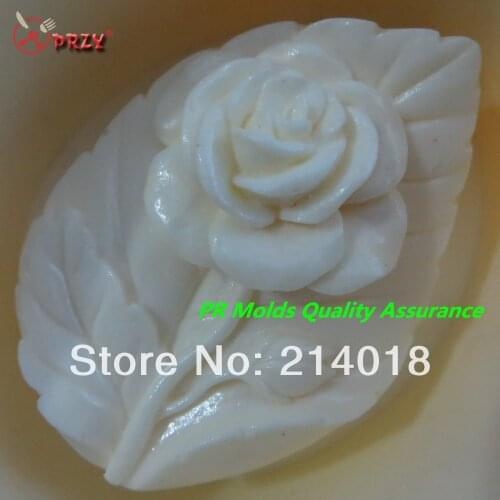 Soap Mold Fondant Cake Decoration Mold High-quality Handmade Soap Mold NO.:SO397 Roses and Leaves Modelling Silicon Moulds PRZY
