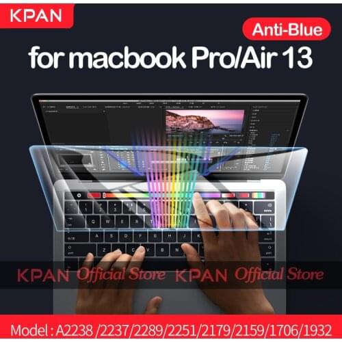 KPAN Anti-blue Light Flexible Glass Film Macbook Air Pro 13 Screen Protector A2337 2338 2289 2251 2179 2159 1932 1989 1706 1708