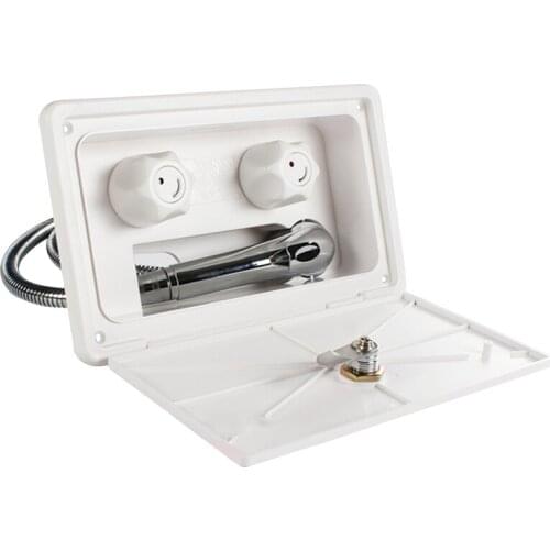 White/Black RV Exterior Shower Box Kit with Lock Boat Marine Camper Motorhome Caravan Accessories