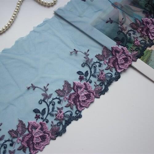2Yards/Lot Embroidered Floral Tulle Lace Trim ,Mesh Embroidery Lace