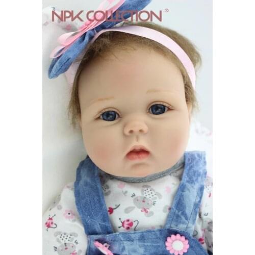 NPKCOLLECTION 55CM Reborn Baby Doll Lifelike Soft Silicone Realista Fashion Baby Dolls For Princess Children Birthday Gift Bebes
