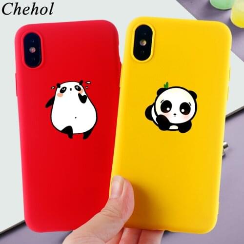 Cute Panda Phone Case for IPhone 11 Pro 8 7 6s Plus X XS MAX XR Cartoon Cases Soft TPU Silicone Box Back Covers Accessories