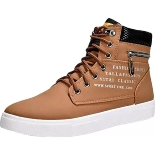 Mens Boots High Top Outdoor Sport Shoes New Casual Cozy Flat Walking Shoes Black Non-slip Men Sneakers Men Athletic Shoes