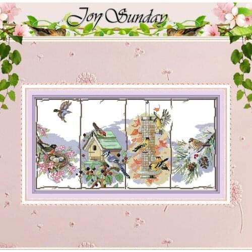 The birds of the four seasons Counted Cross Stitch 11CT 14CT Cross Stitch Set Wholesale Cross-stitch Kit Embroidery Needlework