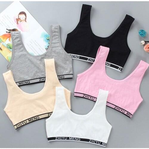 New Cotton Girly Version Bra Puberty Student Double layer Summer Half Body Wrapped Chest Bras Wholesale