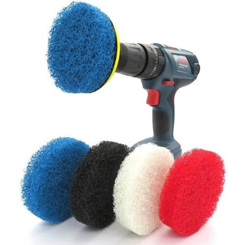 Wholesale Pad pulido,Esponjas para pulir 100mm 4 inch drill self-adhesive blue scouring rust cloth leather Hand Polishing pad