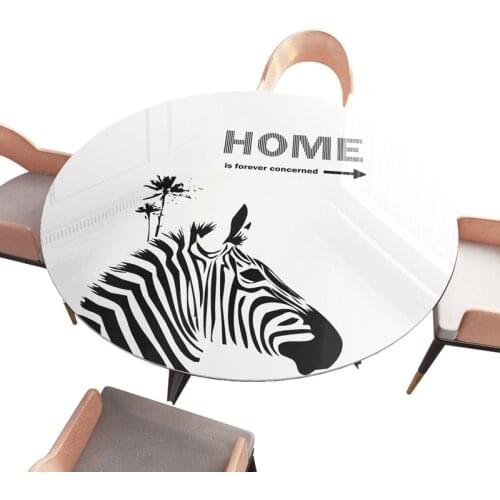 Cartoon Printing PVC Plastic Round Table Cloth Coffee Table Cloths Crystal Plate Dining Table Tablecloth Send In Roll