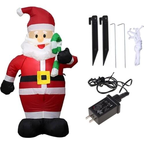 Christmas Santa with Candy Canes Inflatable Airblown Ornaments Prop Yard Giant Lawn Inflatables Home Family Outside