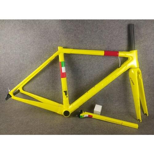 Yellow Color T1000 UD C64 Carbon Bike Frame Road Bicycle Carbon Fiber Road Frameset BB386