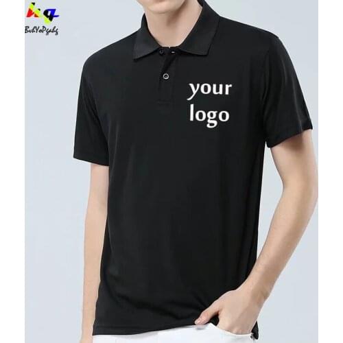 Customized/printed DIY logo polo shirt for men and women with printed logo picture short-sleeved advertising shirt
