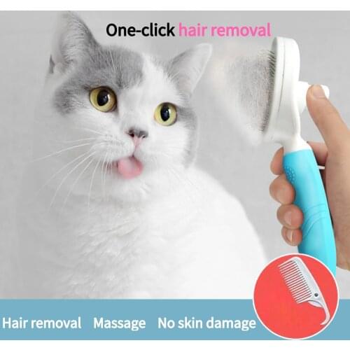 Pet Hair Brush Dog Massage Supplies Shedding Grooming Product Cat Trimming Comb Needle Cleaner