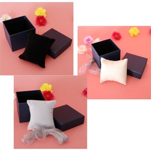Mini 8x8x7cm Jewelry Box Organizer Display Storage Case Removable Pillow for Watch Bracelet Gift