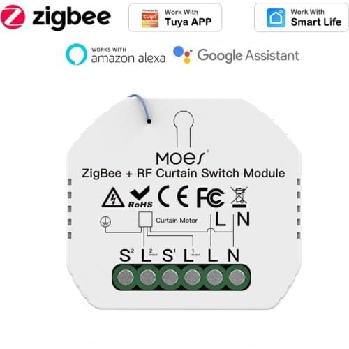 Tuya ZigBee RF433 Smart Curtain Switch Module Motorized Roller Shutter Blinds Smart LIfe/Tuya Control Support Alexa Google Home