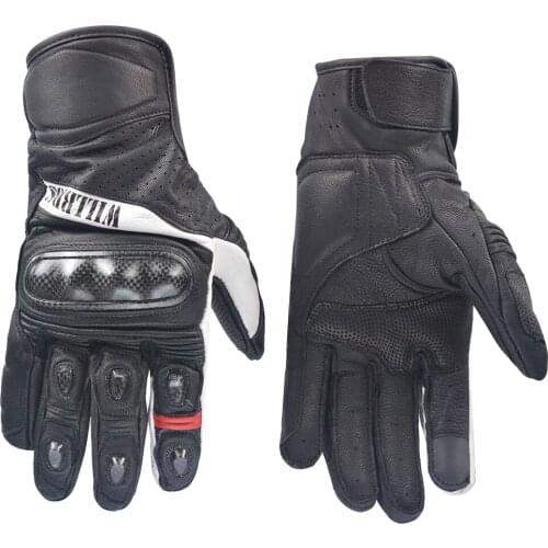 Willbros Motorbike Motocross MTB ATV Bike Riding Offroad Gloves Motorcycle Black Leather Gloves