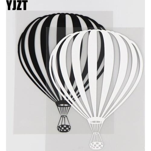 YJZT 12.5×16.3CM Dazzling Hot Air Balloon SImple Delicate Vinyl Decal Nice Car Sticker Black / Silver 10A-0457