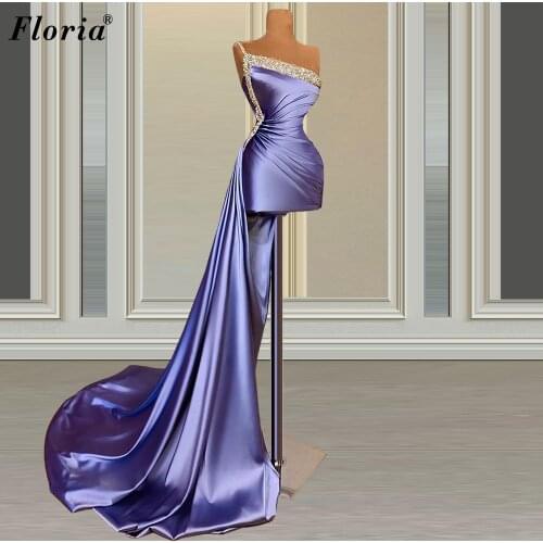 Elegant Short Prom Dresses 2020 Mermaid One Shoulder Cocktail Party Dresses Women Celebrity Dresses Vestido De Fiesta De Boda