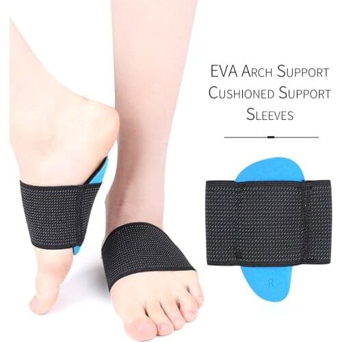 1 Pair EVA Arch Support Cushioned Support Sleeves Foot Pads for Plantar Fasciitis Fallen Arches Achy Feet Proble