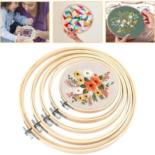 1Pcs 8cm-36cm Wooden Handy Cross Stitch Machine Embroidery Hoop Ring Bamboo Frame Embroidery Hoop Round Sewing Tools