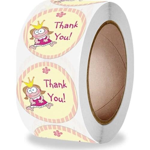 100-500Pcs Thank you Scrapbooking Stickers for Packing Sealing Sticker for Gift Decorative Adhesive Thank You Labels for Party