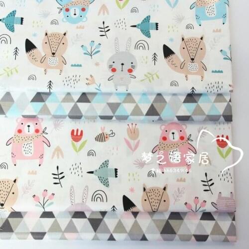 160cm*50cm animal cotton fabric DIY bedding quilting apparel dress patchwork fabric kids handwork curtain decor cloth