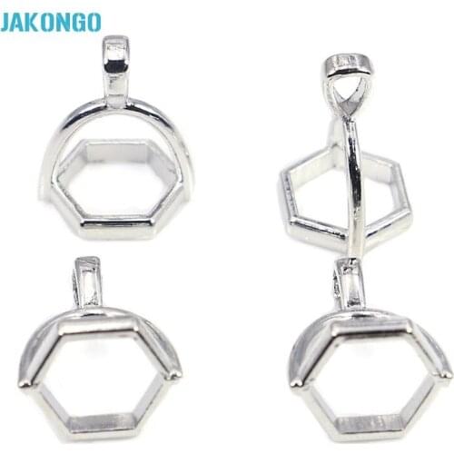 20pcs Antique Silver Plated Charms Frame for Stone Jewelry Making Bracelet Jewelry Accessories DIY Handmade Craft