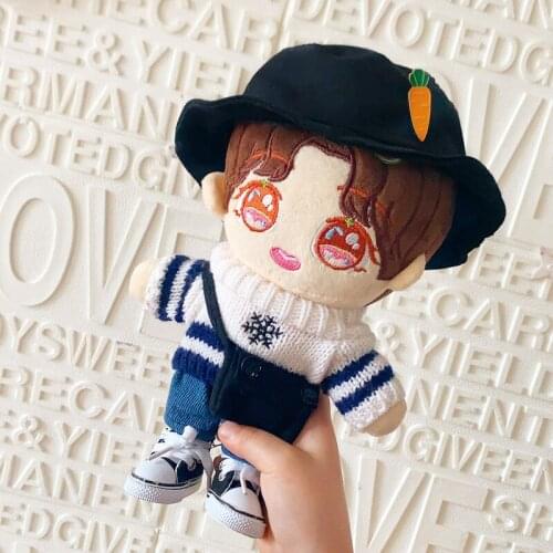 20cm Doll Clothes Black Fisherman Hat Idol Accessories Clothes Pants Hat Satchel Christmas Gifts