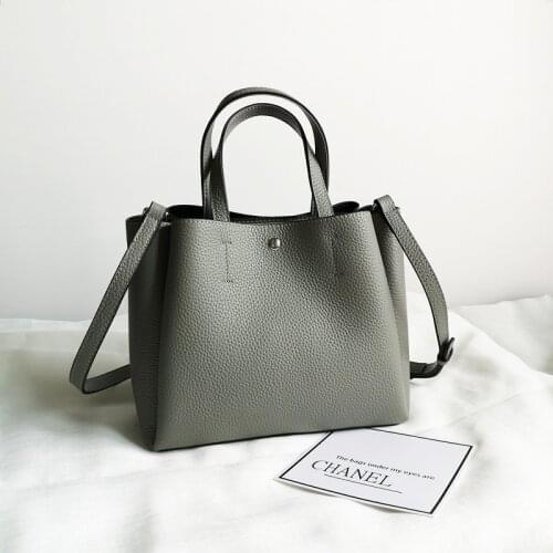 2021 Leisure Leather Large Capacity Shoulder Messenger Bag Multifunctional Bucket Bag Fashion Tote Handbag For Women