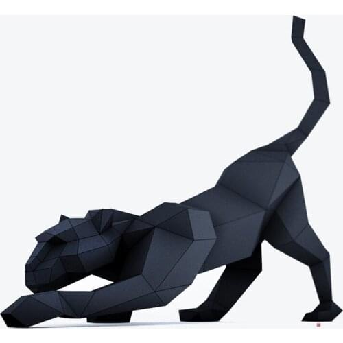 3D Paper Model Animal leopard papercraft animal toy home decor wall decoration Puzzles Eductional DIY toys gift for kids