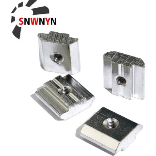 50PCS 100PCS/Lot T Sliding Hammer Nut Block Square Nuts M3 M4 M5 M6 M8 2020 Aluminum Profile Slot Zinc Coated Plate Accessories