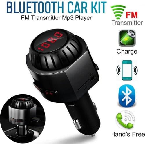 Car MP3 Bluetooth 4.2 Hands Free FM Emitter Player USB Port TF Card 3.5 Voice-frequency Telephony MP3 Player