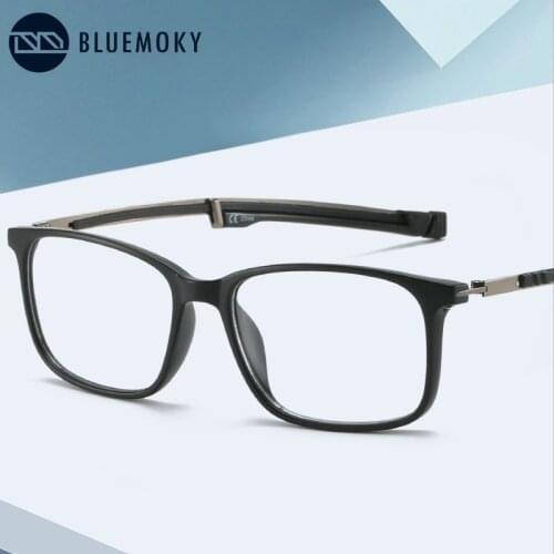 BLUEMOKY Portable Magnet Hanging Neck Reading Glasses Square Anti Blue Light Blocking Computer Gaming Glasses Reader Eyewear