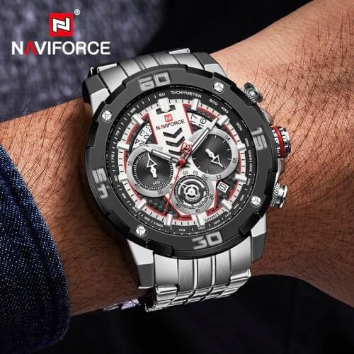 2020 NAVIFORCE Sport Mens Watches Luxury Men Chronograph Military Quartz Wristwatch Date Waterproof Clock Male Relogio Masculino