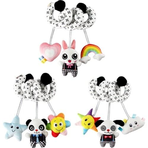 Baby Stroller Toy Soft Infant Crib Bed Spiral Toy For Newborns Car Seat Educational Rattles Baby Towel Baby Gift 0-12 Month