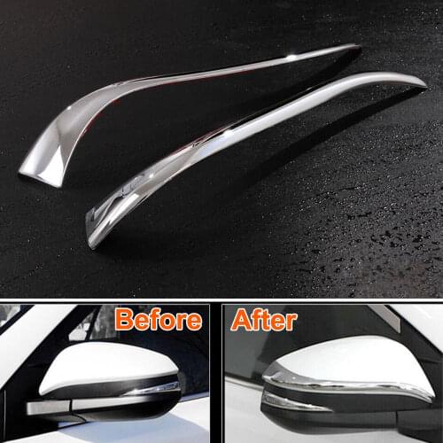 For Toyota RAV4 2013 2014 2015 2016 2017 2018 2pcs ABS Plastic Chrome Side Door Mirror Cover Trim Cap Molding Garnish Decorative