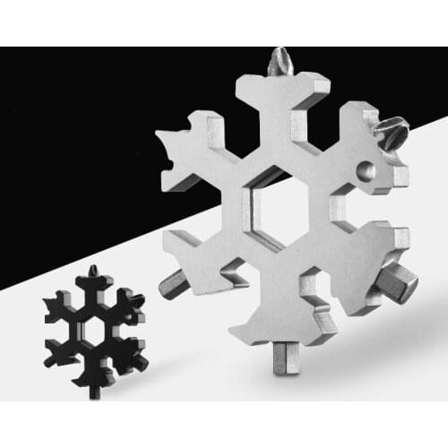 EDC Outdoor Camping 18-In-1 Multi-Tool Card Combination Compact Portable Outdoor Product Snow Flake EDC Tool Card