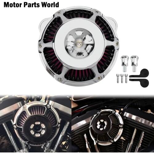 Motorcycle Air Cleaner Filter Intake Filter CNC Chrome For Harley Sportster XL883 Touring Road Glide FLHR Dyna Softail Fat Boy