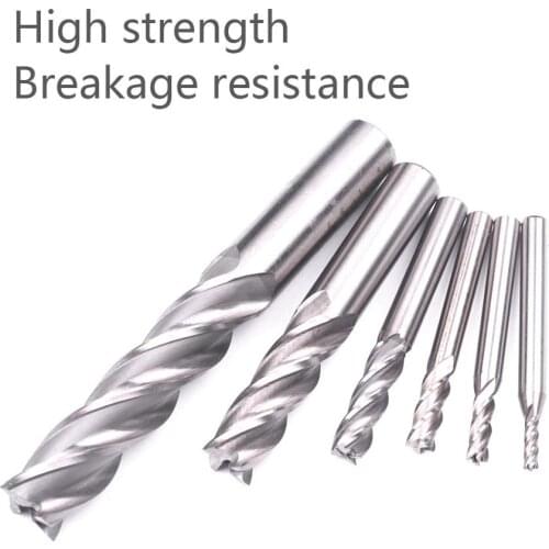 6Pcs/Set HSS End Mill Cuttering 4 Flute CNC Router Bit Milling Cutter 1/2'' 1/4'' 5/8'' 3/16'' 5/16'' 1/8'' Shank End Mill
