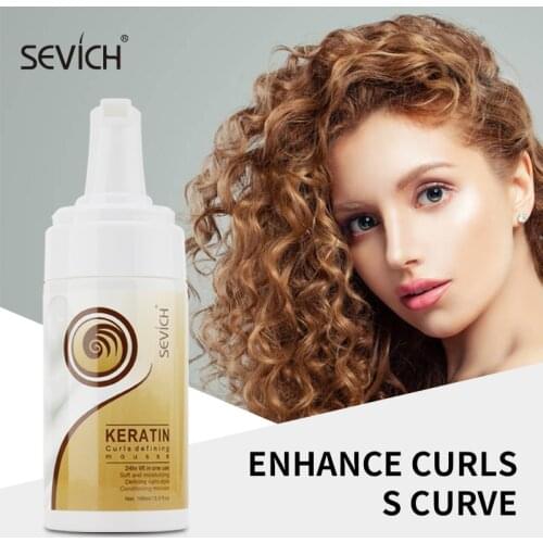 SEVICH Keratin Hair Mousse Natural Curly Hair Defining Curly Style Anti-Frizz Moisturizing Repairing Smooth Dry Hair Spray 100ml