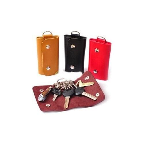 2016 Hot Sale Fashion New Key Wallets Good Quality Black Red Candy Color PU Leather KeyChain Holders For Men Women Free Shipping