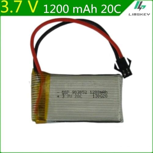 3.7V 1200mAH Lipo Battery For Remote control helicopter Li-po battery 3.7 V 1200 mAH 20C discharge SM black plugs 903052