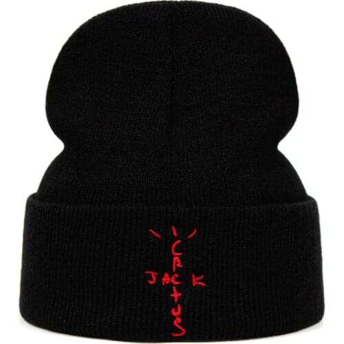 Jack Cactus Beanie Travis Scott Cotton Embroidery Winter Knitted Hat Skullies Hip Hop Cap