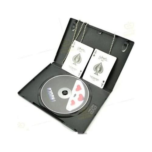 Tagged By Richard Sanders Necklace Knot Find Card Box Packing With DVD Magic Trick Close Up Street Stage Card Magic Props