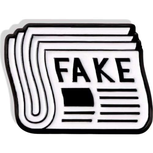 Fake Pin Fake Newspaper Enamel pins Brooches Funny Badges Brooches Lapel Pins accessories