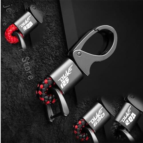 Custom logo hanging waist with metal leather cord keychain for for KTM Duke 125 200 390 690 SMC motorcycle Accessories