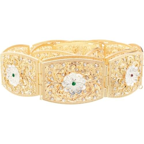 Morocco style Gold&silver Two-color plating metal belt jewelry ethnic wedding dress party metal belt