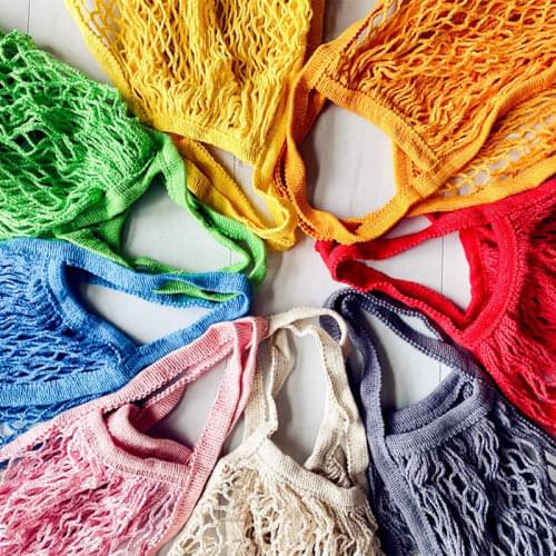 Mesh Shopping Bags Portable Toy Storage Bag Farmers Markets Net Tote Grocery Carring String Bag Reusable Cotton Produce Bags