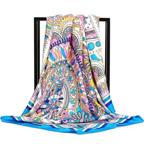 Silk Scarf Simple Joker Cashew Totem Printed Scarf Muslim Ladies Scarf Dropshipping