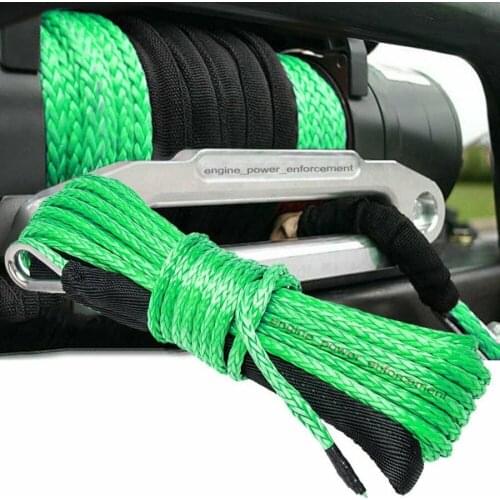6mmX15m Synthetic Winch Rope Line Recovery Cable with Sheath Gray Synthetic Towing Rope For Jeep ATV UTV SUV 4X4 4WD Off-Road