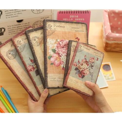Retro Student Notepads Stationery Kawaii Journal Book Diary Planner Notebooks